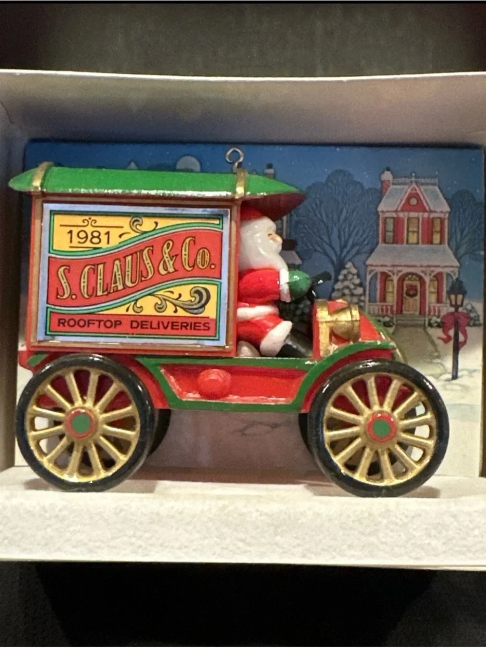 Hallmark S. Claus & Co. Rooftop Deliveries Ornament - Red, Green, Gold, White